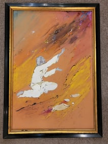 Signed Hand Painted Praising Man 1953
