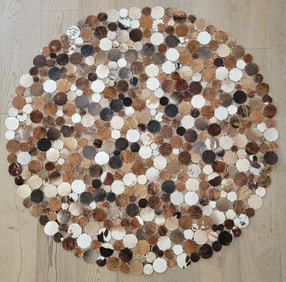 Brazilian Mid Century Cow Hyde Leather Rug