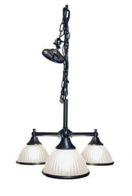 80s Industrial 3 light chandelier