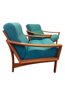 Pair of 1970s Original Glostrup Mobelfabrik Teak Lounge Chairs