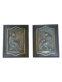 Set of Metal Greek Relief Plaques Dated 1869