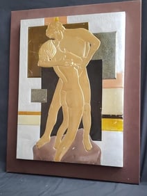 Mid Century Signed Greek Mythilogical Lovers Art Work