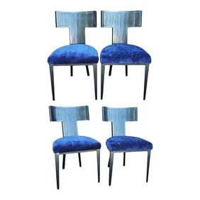 1980s Vintage Costantini Pietro Italian Powder Coated Metal Chairs - Set of 4