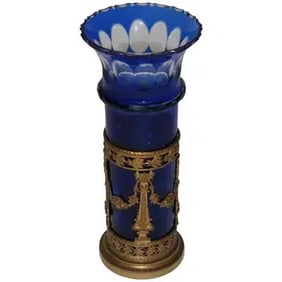 Late 19th Century Bohemain Crystal with Gilt Ormolu