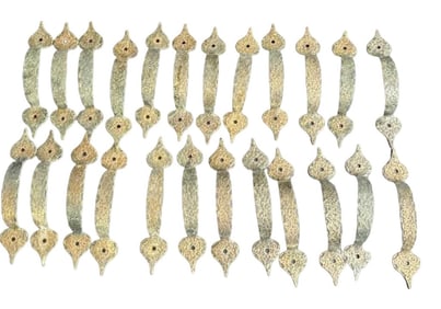 Set of 24 French Vintage Hammered Copper Funiture Handles