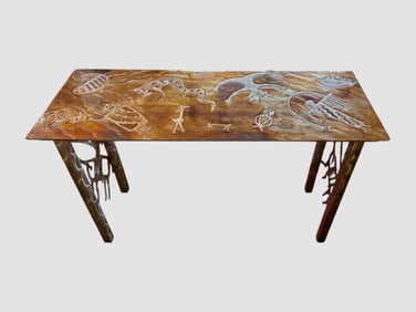 1 Of 1 Custom Made Frank Seckler Signed Metal Console