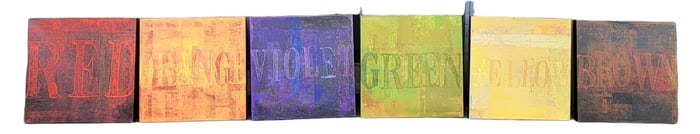 Set of Six Contemporary Art Oil Paintings