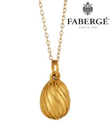 Original 20th Century Faberge 22K Gold Miniature Egg Pendant