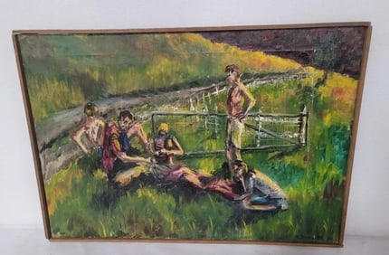 Mid Century Oil Painting Signed E. Bonnet 70