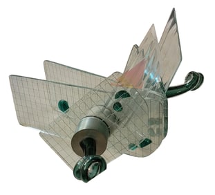 1980s Handmade Custom Glass Locust Sculpture