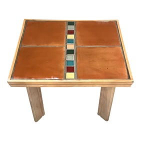 1960s Scandinavian Mid Century Modern Tile Top Coffee Table Side Table