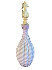 Hand Blown Vintage Murano Purple Swirl Pendant Light