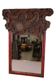 Antique Italian Hand Painted Wall Mirror