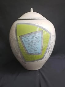 Modern Signed Raku Ceramic Vase