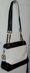 Authentic Vintage chanel Rare Shoulder Bag w/Gold Accents