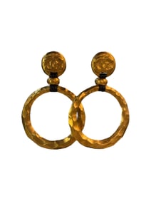 Authentic rare Jumbo Gold Channel Earrings