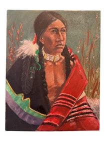 Portrait of Red Cloud Planes Indian Warrior Signed by W.Mcnall