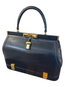 1950s Vintage French Double Compartment Handbag by Lederer