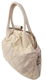 White Chanel Jumbo Shoulder/Hand Bag