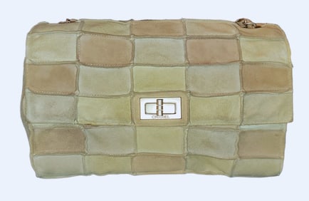 Auth Chanel Leather Patchwork Chain Bag