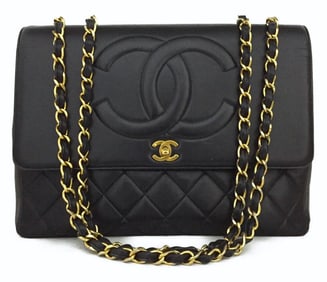 Auth Classic Double CC Logo Jumbo Shoulder Bag