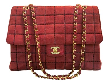 Classic Jumbo Chanel Knit Flap Burgundy Shoulder / Hand bag