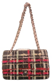 Auth Classic Chanel Runway Tweed Flap Bag