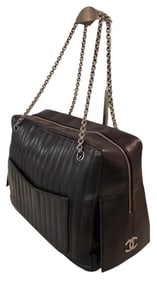 Auth Chanel Maxi Xl Leather Chained Hand Bag