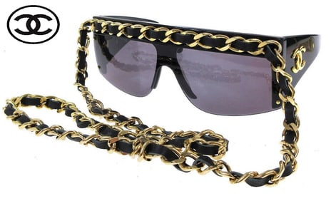 Chanel Rare Vintage Runway Chain Sunglasses