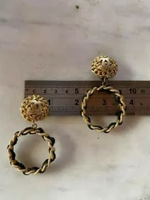 Chanel Vintcage XL Clip on Hoop Ear Rings