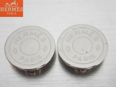 Authentic Hermes Silver Clip on Earrings
