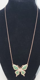 Italian 24k over Silver Swarovski Butterfly Necklace