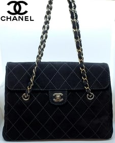 Chanel Jumbo Black Suede Flap Bag