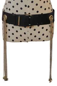 Auth Rare Vintage Chanel CC Chained Leather Belt