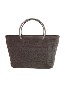 Authentic Canvas And Metal handle Chanel Handbag