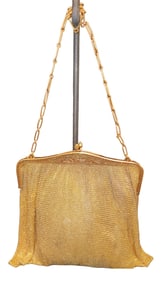 19thc 24k Gold Over Sterling Mesh Bag