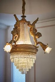 19th Century Gilt Bronze Crystal Henry Dasson