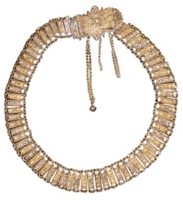 Antique Turkish Ottoman Silver Filigree Link Chained Belt