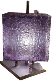 Post Modern Italian Cubed Iced Lucite Table Lamp