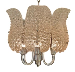1980s Beaded Murano Glass With Chrome Body Chandelier