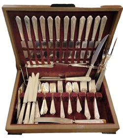 Estate 1921 Treasure Stering Silver 91 PCS Flatware 925