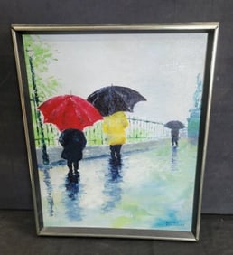 Mid Century Signed oil on canvas Oil Painting