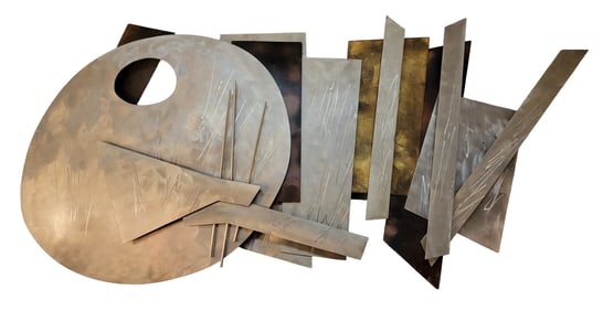 Contemporary Brass and Chrome Wall Art