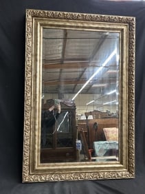 Mid Century Large Frame Beveled Mirror