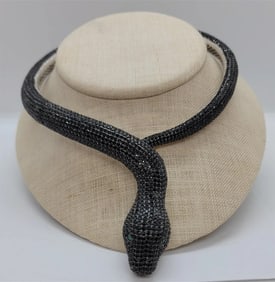 Italian Sterling Topaz Crystal Snake Choker