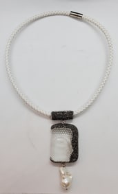 Hand Made Buddha Sworolski Cyrstal With Leather Band