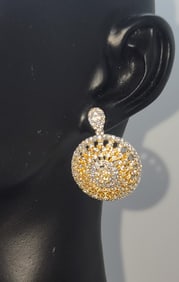 Pair of Sterling Earrings With Swarovski Crystals