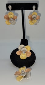 Set of four Italian Swarovski Crystals Over Sterling