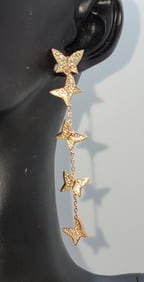 Italian 24kgold Plate Sterling Silver Sworovski Crystals Butterflies