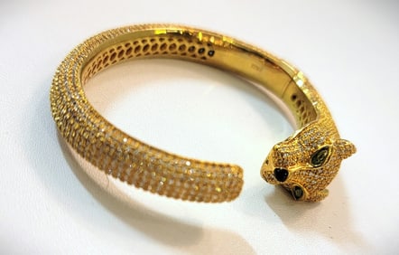 24k Gold Over Sterling Swarovski Crystals Bracelet